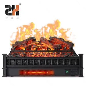 26 Inch Indoor Decor Remote Control Realistic Ember Bed Fireplace Insert Log Heater Electric Fireplace Logs