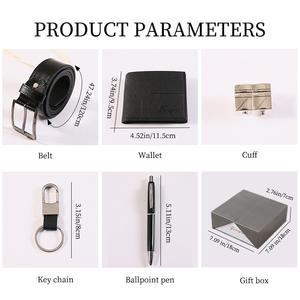 Coffret Cadeau Fête des Pères Fancy & Yc M2277 : Montre, Ceinture, Portefeuille, Porte-clés, Boutons de Manchette, Trousse à Crayons – Cadeaux d'Affaires Haut de Gamme avec Boîte - Product Image 4