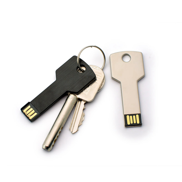 Key Shape Creative Pen Drive Custom logo Metal Memory Stick Personalized USB Flash Drive 4gb 8gb 16gb 32gb 64gb 128gb Bulk Stick