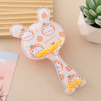 Vente directe d'usine, mini brosse à cheveux mignonne en forme de lapin, brosse à cheveux scintillante portable pour filles, facile à transporter pour les voyages