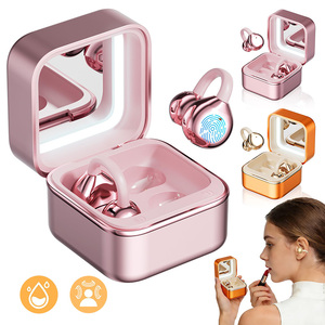Audífonos Deportivos Inalámbricos M161 OWS con Clip para la Oreja, Estuche de Carga 2 en <span class=keywords><strong>1</strong></span>, Espejo de Maquillaje Integrado y Luz de Relleno, Audífonos Bluetooth para Mujer - Product Image 1