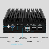 Router de Hardware con Firewall de 12.ª Generación N100 I3 N305, 6 Puertos 2.5GbE, 6 Puertos NIC, Dispositivo de Firewall, Router VPN, Servidor Doméstico, Mini PC Sin Ventilador con 3 Puertos 4K