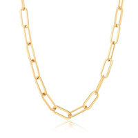 Collier chaîne épaisse Jinhua en acier inoxydable plaqué or 18 carats, style trombone géométrique, pour femme, accessoire de mode pour soirée