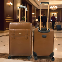 Valise de voyage d'affaires en similicuir 20/22/24 pouces avec serrure TSA, bagage à roulettes, grande capacité, valise portable