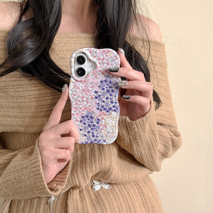 Spring fresh floral pattern phone case for <b>iPhone</b> 16 Pro Max, also compatible with for <b>iPhone</b> 17, 15/14, two-in-one shockproof - Product Image 4