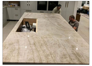 Encimera de Cuarzo Natural Marrón para Cocina, Diseño para Villas de Lujo y Uso en Hoteles, Encimera de Piedra Natural - Product Image 6