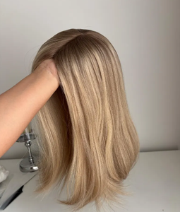 Topper de cheveux humains lisses et respirants de haute qualité 2026, cheveux Remy européens, couleur balayage, finition soie - Product Image 2