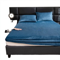 Parure de lit de luxe 4 pièces en polyester pur 100% et soie de mûrier tissée, moderne, 300 fils, toutes saisons, grade A, double, unie, violet, pour bébé