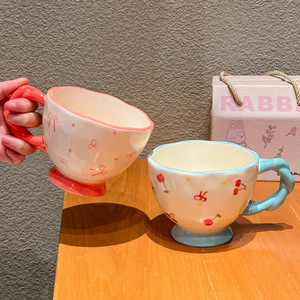 Tazas de Cerámica con Forma de Lazo de Alta Calidad al por Mayor, Tazas para Agua para el Hogar y la Oficina, Tazas para Regalo de Cumpleaños - Product Image 4