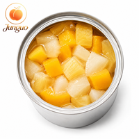 Bulk ingeblikte gemengde fruitcocktail gele perzik peer ananas in lichte siroop, groothandel leverancier voor foodservice