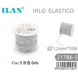 Corda Elastica ILAN 1.2mm 10M Grigia in Poliestere per Creazione di Gioielli e Artigianato - Product Image 1