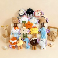 Jolie poupée en peluche aimantée pour réfrigérateur, série Aliments marins, ornement magnétique suspendu, cadeau pour bébé, en coton PP, anti-stress, apaisant, tendance