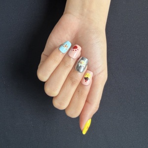 <span class=keywords><strong>Uñas</strong></span> Postizas Hechas a Mano con Diseño de Gato y Cupcake, Calidad de Salón, Reutilizables, Ajuste Personalizado - Product Image 5