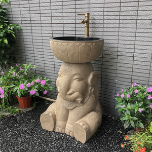 Lavabo de salle de bain moderne de style chinois, <span class=keywords><strong>colonne</strong></span> de cour, piédestal en forme d'éléphant, finition polie, garantie 5 ans, ovale, hôtel, facile - Product Image 3