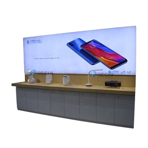 Rechi hiện đại điện thoại di động Phụ Kiện Bán Lẻ hiển thị truy cập bảng chống lại bức tường với HD LED hộp đèn cho điện tử thiết kế cửa hàng - Product Image 1