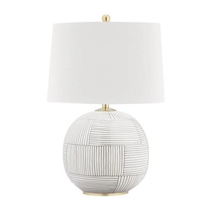 Modern White Ceramic Table Lamp for Home Office Hotel Lobby ABS Body Classic E26 <b>Bulb</b> Base Electric <b>Battery</b> Operated Lighting - Product Image 2