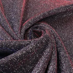 Luxury Reflective Sparkle Moonlight Metallic Foil Bonding Glitter Interlock Fabric with China Factory Direct Price