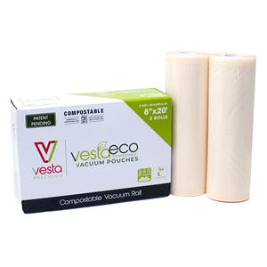VESTA - LOT DE 2 ROULEAUX SOUS VIDE BIODÉGRADABLES 20X609CM TRANSPARENTS - Product Image 1