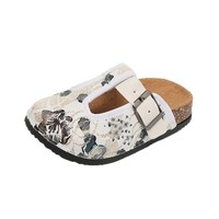 Pantoufles résistantes de style chinois traditionnel, demi-pantoufles enveloppantes à motif floral vintage, style plage coréen, pour l'automne et le printemps