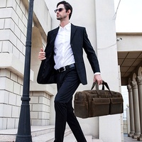 Sac à bagages en cuir véritable marron foncé pour homme, valise de voyage vintage rétro, Crazy Horse