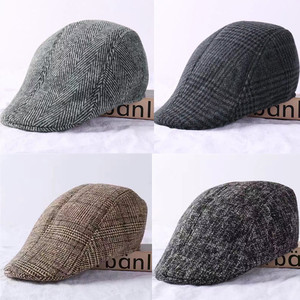 Gorro <span class=keywords><strong>de</strong></span> Lona Estilo Inglés para Hombre, <span class=keywords><strong>de</strong></span> Poliéster/Algodón Transpirable, Cálido y Grueso, para Invierno, para Hombres <span class=keywords><strong>de</strong></span> Mediana Edad y Mayores - Product Image 2
