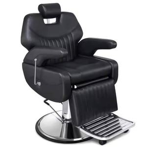 Silla de Peluquería Profesional al por Mayor, Bomba Hidráulica para Salón de Belleza, Sillas de Barbero Negras de Lujo Reclinables Clásicas Modernas para Hombres - Product Image 1
