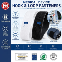 Vente en gros de ruban auto-agrippant personnalisé, écologique, lavable, 100% nylon, à forte adhérence, sur le même côté, 25 m/rouleau, pour usage médical