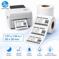 Papel Térmico para Etiquetas, Etiquetas Blancas Largas de 50x30mm, Rollo de Etiquetas Térmicas Directas Autoadhesivas para Códigos de Barras