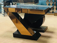 Table console extensible moderne faite à la main avec finition diamantée scintillante