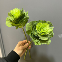 DREA Brassica Artificiel Ornemental Chou Tige Olive Chou Faux Fleurs Décoration