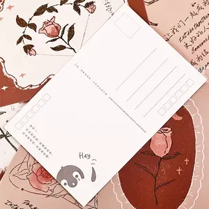 Sobre de lujo hecho a mano personalizado, hermosas flores, papel de regalo de felicitación, tarjetas de regalo al por mayor, letras de arte popular de Año Nuevo chino