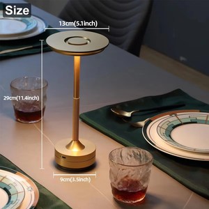 Lampada da Tavolo LED Ricaricabile Decorazione per Ristorante Lampada d'Atmosfera Retrò Portatile Senza Fili Touch USB-C - Product Image 6