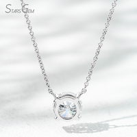 10 Ayar Sarı Beyaz Altın 40+5cm Yuvarlak Brilyant Kesim 0.5CT 1.0CT 1.5CT HPHT CVD DEF VS Laboratuvarda Yetiştirilmiş Elmaslar IGI Mücevher Kolyeler