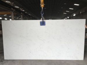 Série de dalles de pierre motifées, base blanche du Vietnam avec points de verre, pour comptoir de cuisine et meuble-lavabo de salle de bain, style moderne - Product Image 6