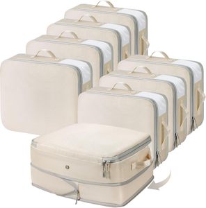 Offre Spéciale : Cubes de Rangement Compressibles en Nylon Ripstop à Double Capacité avec Double Fermeture Éclair, Pliables, Durables et Tendance - Product Image 1