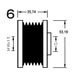 Dispositivo de rueda libre del alternador compatible con BMW SERIE 3 316 i Gasolina (KW: 85, HP: 115) de 02-2002 a 02-2005 KUHNER - Product Image 3