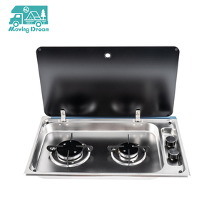 Bếp <span class=keywords><strong>gas</strong></span> JDA chất lượng cao bằng thép không gỉ 304, 2 bếp, có nắp đậy, dùng cho xe RV, nhà di động, thuyền, xe cắm trại, nhà lưu động - Product Image 1