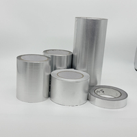 Cinta de Aluminio Compuesta Resistente a Altas Temperaturas, Impermeable, a Prueba de Explosiones, Adhesivo Acrílico Plateado PET, para Emergencias