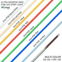 Bande LED COB adressable ultra-mince 2,7 mm DC5V 12V haute densité, éclairage uniforme, IP20 avec contrôle intelligent par application