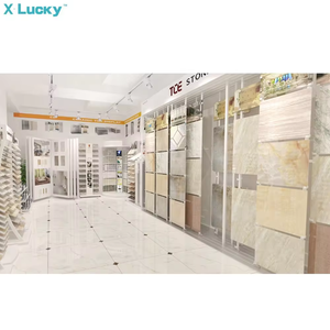 Nhà máy bán tháp sứ thạch anh Kệ trượt tấm gốm gạch hiển thị đứng tùy chỉnh đá mẫu giá đẩy kéo showroom - Product Image 3