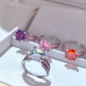 Anello Aperto a Forma di Cuore con Dettaglio Colorato, Design Regolabile, Accessorio di Moda per Coppie - Product Image 6