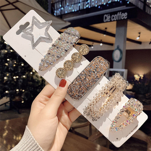 Lot de Barrette à Cheveux Cœur avec Perles et <span class=keywords><strong>Cristal</strong></span>, Styles Coréens Variés, Accessoires pour Femme en Gros - Product Image 6