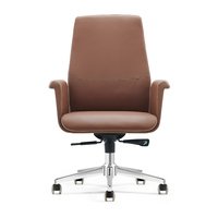 Chaise de bureau exécutive ergonomique en cuir PU, pivotante et réglable, avec accoudoirs, pour la maison et le bureau