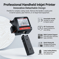 Impresora Portátil 4POLETECH de 12.7MM con Mango Mini, Máquina de Codificación de Fecha de Caducidad, Número y Logotipo por Inyección de Tinta para Personalización de Pequeños Lotes