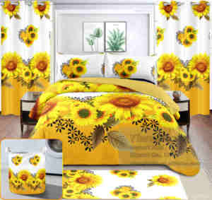 <span class=keywords><strong>Set</strong></span> <span class=keywords><strong>Copriletto</strong></span> 8 Pezzi Pronto per la Spedizione, <span class=keywords><strong>Set</strong></span> Biancheria da Letto con Tende, Misura King Size, Lussuoso 100% Cotone - Product Image 2