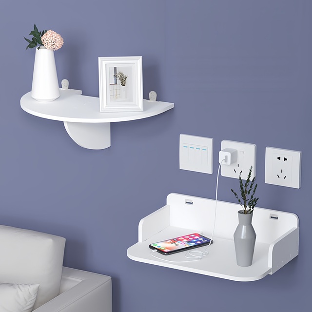 Wall Mount Floating Shelf Router Shelf Modem Cable Box Shelf White Mini Shelf Stand Rack Holder