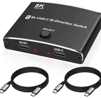 Commutateur bidirectionnel USB-C 8K 60Hz 2 ports Thunderbolt 4 8K USB-C sélecteur bidirectionnel commutateur séparateur