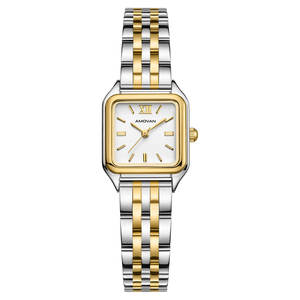 AMOVAN <span class=keywords><strong>Orologio</strong></span> <span class=keywords><strong>da</strong></span> Donna in Acciaio Inossidabile Oro e Verde, Quadrante con Numeri Romani, Cassa Rettangolare, Stile <span class=keywords><strong>Vintage</strong></span> - Product Image 4