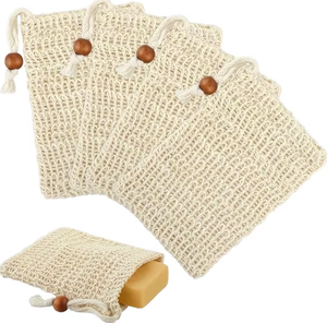 Bolsa de malla biodegradable para jabón exfoliante, ecológica y totalmente natural, hecha de sisal y konjac, para guardar jabón, venta al por mayor. - Product Image 1