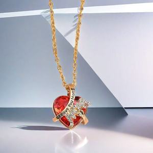 Collana con Gemma d'Amore per la Festa della Mamma, Bestseller E-commerce Transfrontaliero, Ciondolo Semplice e alla Moda 'Ti Amo Mamma' - Product Image 3